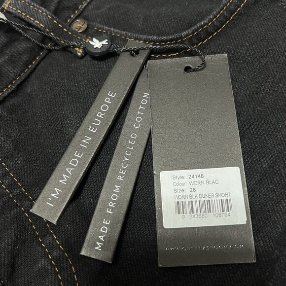 NWT One Teaspoon Dukes Denim/Jean Shorts Black Frayed Edge Low Rise Size 28 - Picture 6 of 9